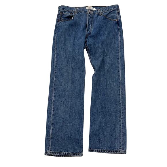 Vintage Y2K Levi's 501 Men's 36/30 Button Fly Medium Wash Denim Jeans - Picture 1 of 7